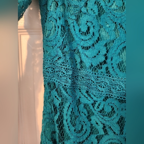 Adrianna Pappell Turquoise Lace Dress - Picture 5 of 10